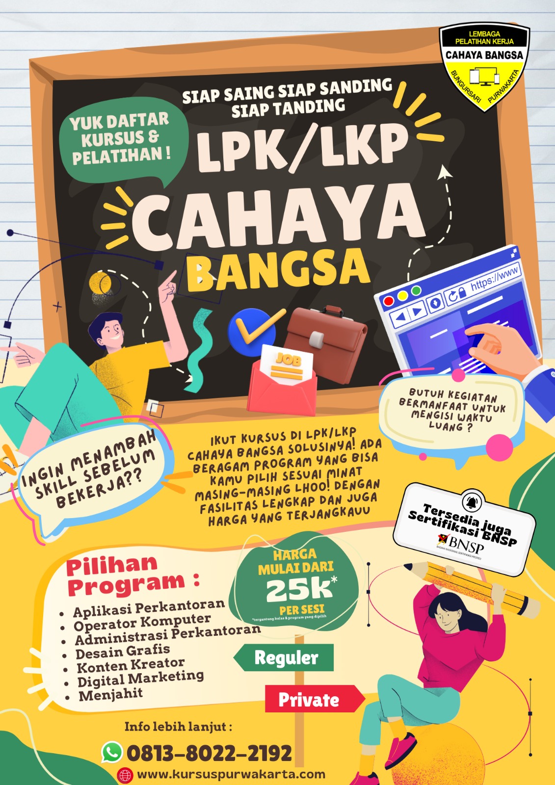 Read more about the article Kursus Berkualitas dengan Harga Terjangkau di LPK Cahaya Bangsa!